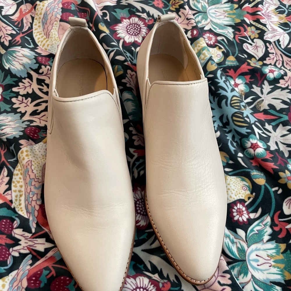 Off White Soft Leather Ankle Boots-Size 9 1/2 New